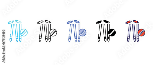 Cricket Stump icon design with white background stock illustration
