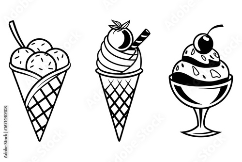 Three Delicious Ice Cream Treats.