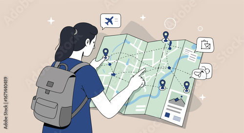 Woman plans trip