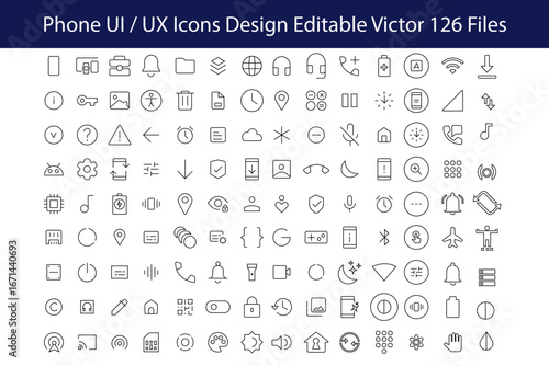 UI/UX Icon Set: A comprehensive collection of meticulously designed user interface and user experience icons, suitable for web and mobile applications.
