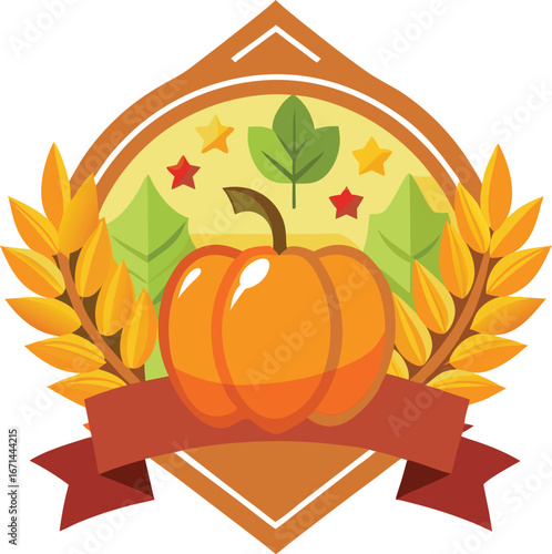 Vector of Autumn Harvest Badge