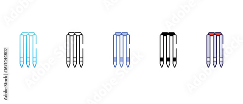 Cricket Stump icon design with white background stock illustration