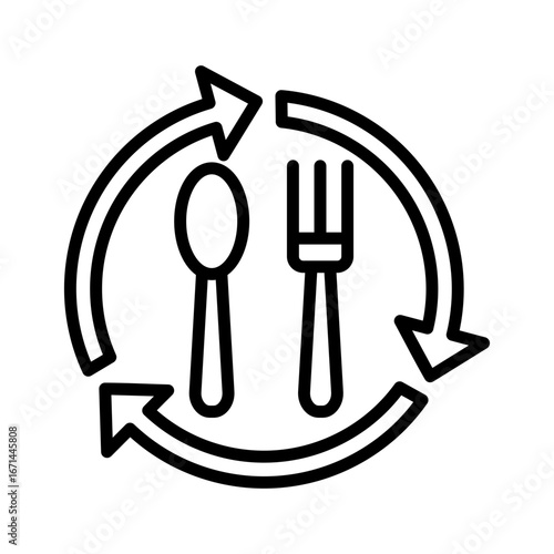 Consumption Icon Vector Illustration Line Version