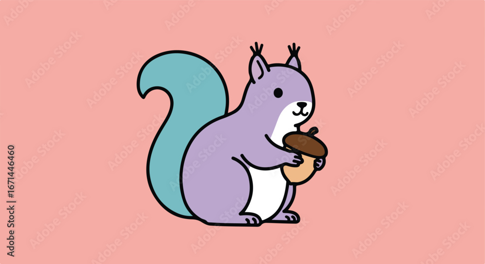 Obraz premium Squirrel with acorn (3)