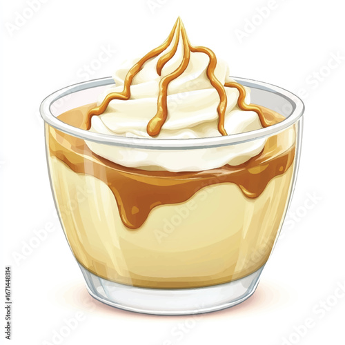 a caramel pudding topped whip cream