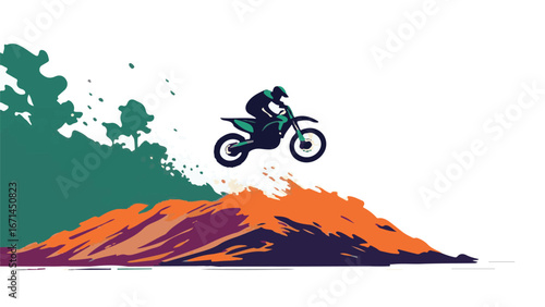 Racing motorbike on track