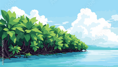 Tropical rainforest jungle view