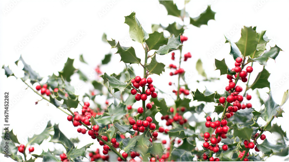 Fototapeta premium christmas tree with red berries