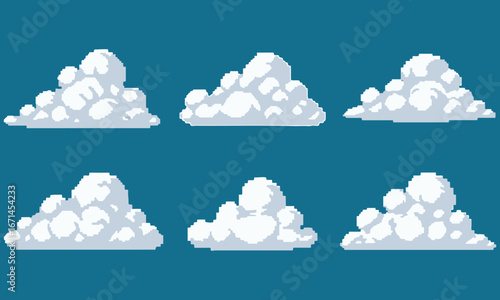 Pixel Art Cloud Pack : Various Weather Elements for Game Design Assets.