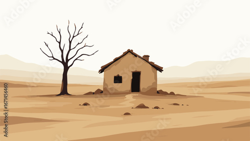 Drought with Old House