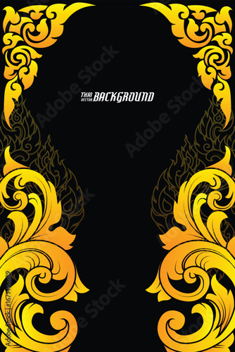Thai pattern background image design vector illustration
