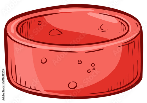 Vibrant Red Round Gelatin Candy or Jelly Sweet Illustration