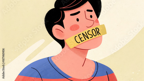 A digital illustration of a man with a 