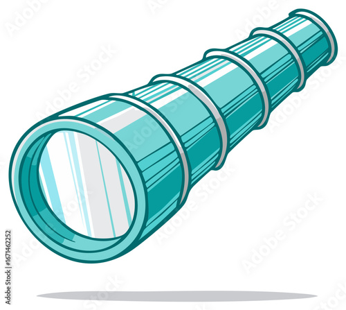 Cartoon illustration of a handheld telescope for observing distant objects