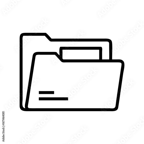 Icon Document folder in a minimalistic line art style  