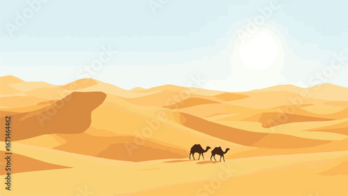 camels in the desert