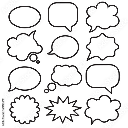 Clean Line Speech Bubble Pack for Comics & Design