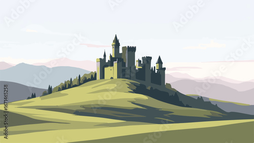 Medieval Castle on Hill