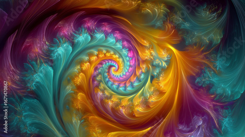 Wallpaper Mural Psychedelic swirl fractal abstract background Torontodigital.ca