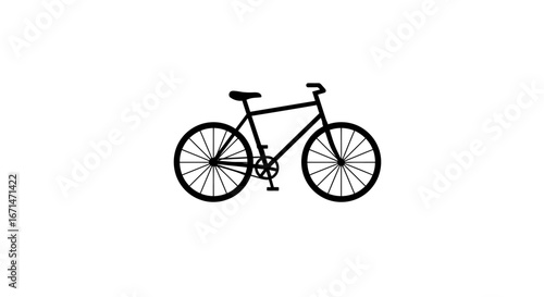 Classic vintage bicycle depicted as a stark black silhouette against a clean white background highlighting its iconic design and timeless appeal silhouette