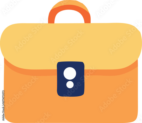 Bright orange briefcase with blue clasp and orange handle iconic business accessory for professionals on the go