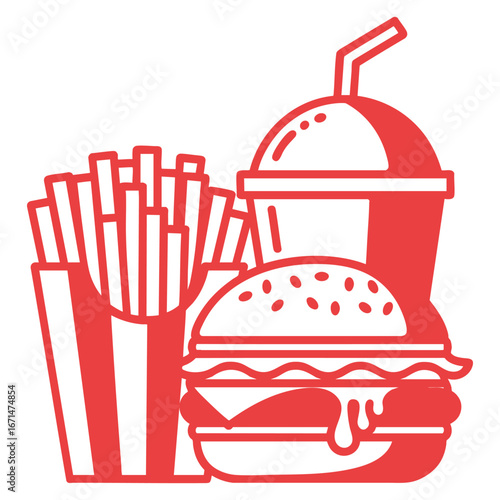 Food Logo Design Vector, Burger and soda combine Logo design vector