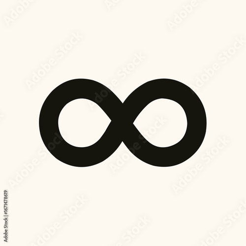 Vector infinity symbol icon, a simple and clean design on a white background