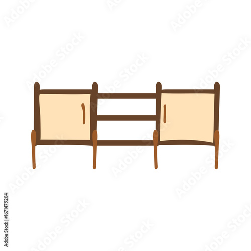 Minimalist Handdrawn Cabinet Furniture with Doors Storage Interior Design Element