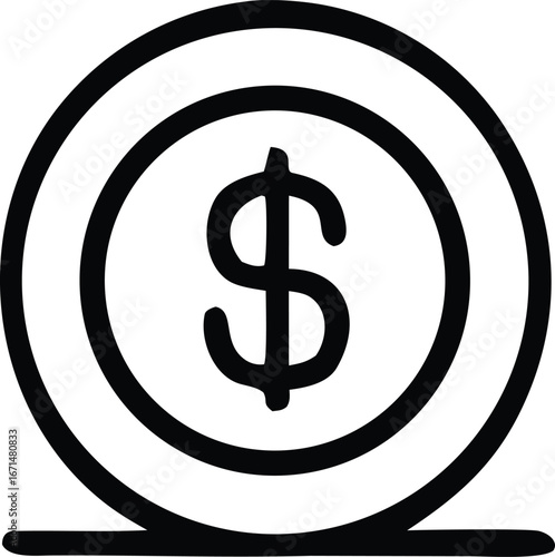 Dollar coin icon symbol of finance and wealth a simple graphic representing currency and economic transactions
