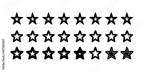 Stars set of 65 black icons. Rating Star icon. Star vector collection. Modern simple stars. Vector illustration.icon