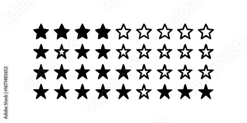 Stars set of 65 black icons. Rating Star icon. Star vector collection. Modern simple stars. Vector illustration.icon