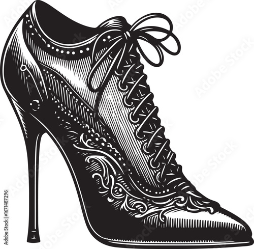 Elegant High Heel Shoe Vector Art