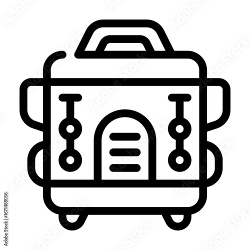icon rice cooker with style outline