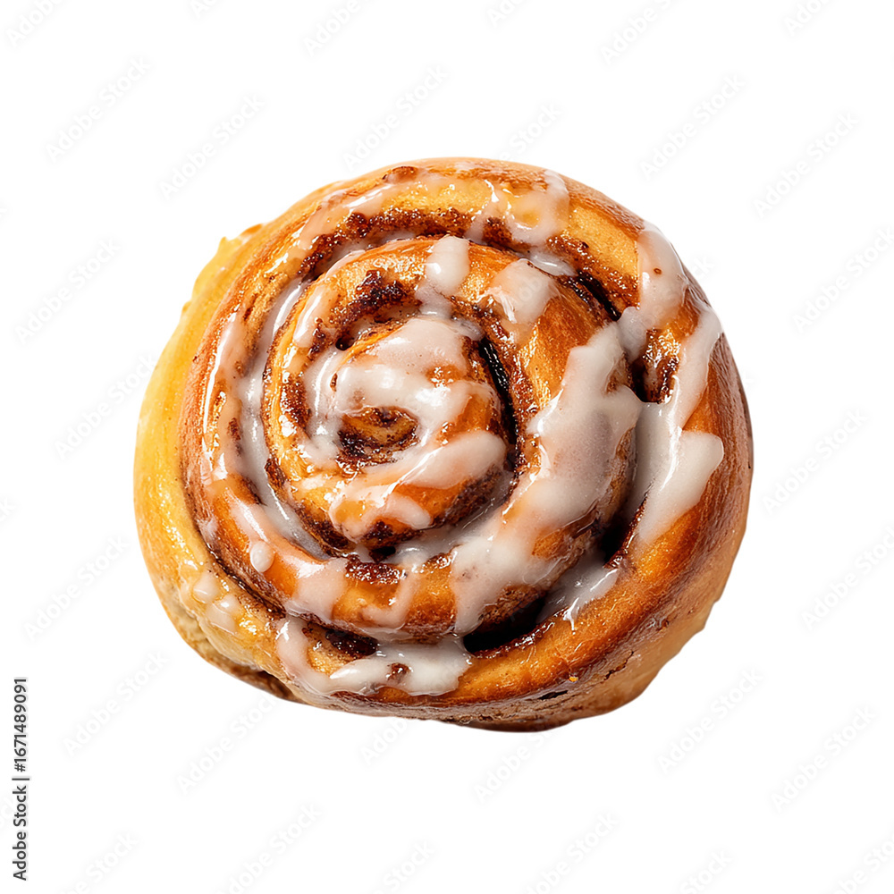 Fototapeta premium Cinnamon roll on transpart background