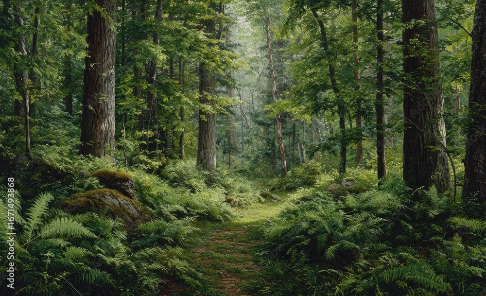 Obraz premium Lush forest path