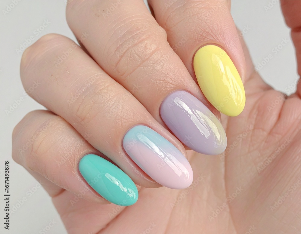 파스텔 멀티컬러 젤 네일 Pastel Multicolor Gel Nail 파스텔 멀티컬러 젤 네일 Pastel Multicolor Gel Nail