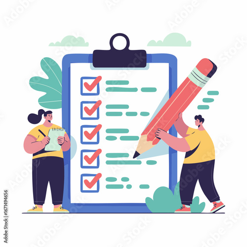 vector illustration of a clipboard with checklist