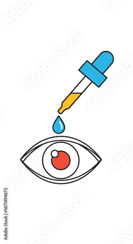 Visualizing ocular health and eye care drops application procedure