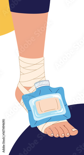 Applying cold therapy and compression for ankle injury rehabilitation