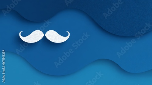 Minimalist dark blue banner for Movember campaign with mustache icon