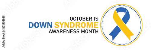 Down Syndrome Awareness Month October Support Inclusion Advocacy. Background, poster, postcard, banner design.