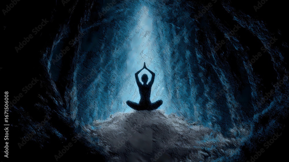 Fototapeta premium A woman demonstrates yoga techniques in a minimalist studio, promoting mental clarity, body awareness, and spiritual balance through movement.