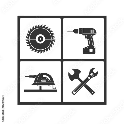Collection of Home Improvement Tools Icons