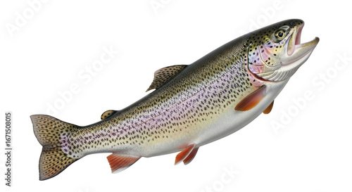 Obraz na płótnie Isolated Rainbow Trout Jumping