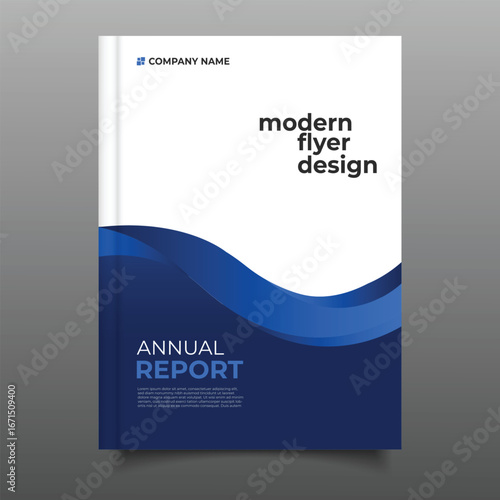 business annual report cover template flyer brochure wavy gradient design