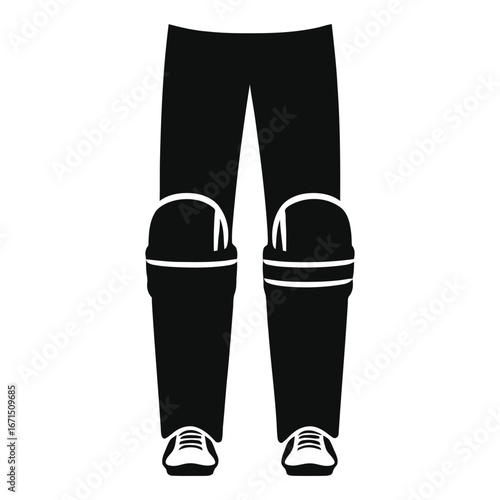 Black Cricket Leg Guards And Shoes sportswear protection