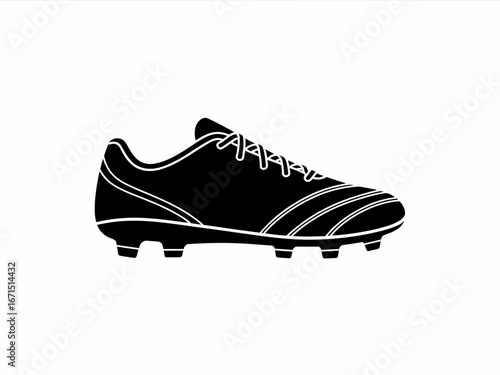 Isolated Soccer Cleat Illustration on White Background Representing Athletic Footwear and Sports Equipment in a Minimalist Design