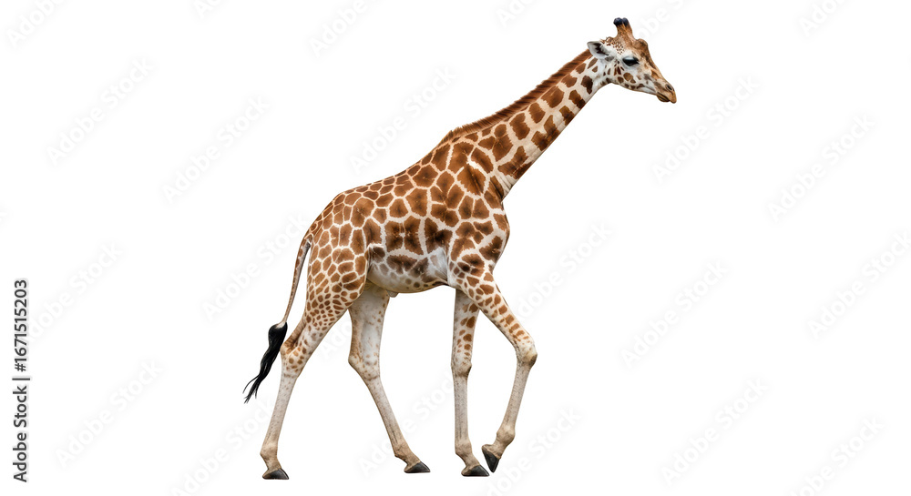 Naklejka premium Isolated Giraffe Walking