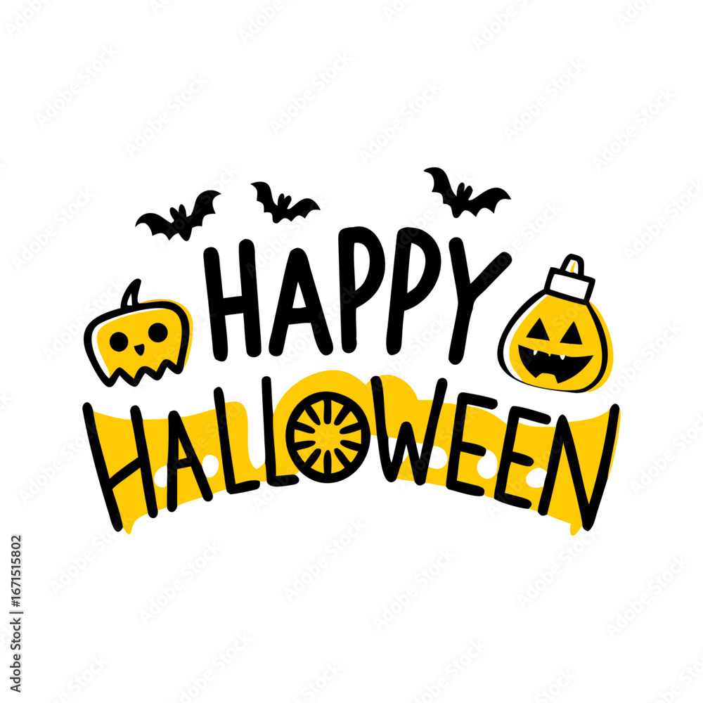 Fototapeta premium Happy Halloween Spooky Nighttime Scene Horizontal Background