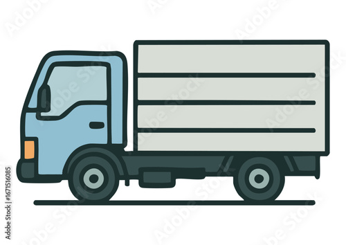 荷台付きトラックのイラスト